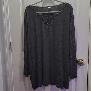 Old Navy Dark Gray Top Long Sleeves 4X